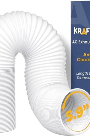 Air Conditioner Hose. Portable AC Exhaust Hose Vent with 5.9" Diameter, Anti-Clockwise Thread & Length up to 80". Compatible with LG, Delonghi and Many More Portable Air Conditioners