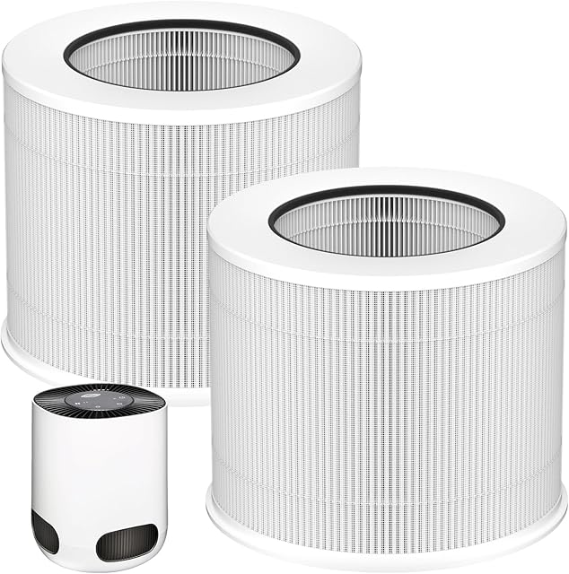 2 Pack 12020 Filter Replacement Compatible with Clorox Air Purifiers Fit for Clorox Tabletop Air Purifier Model 11020 & 11021 True HEPA Filter, Small Rooms Up to 200 Sq. Ft. Capacity