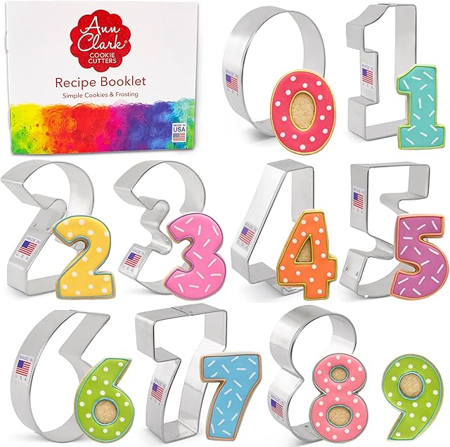 Ann Clark Cookie Cutters Number Cookie Cutters 9-Pc. Set Made in USA