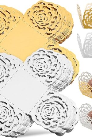 100Pcs Truffle Wrapper Liners, Paper Mini Cupcake Liners Chocolate Candy Transfer Sheets, Peanut Cupcake Wrappers Dessert Tray Muffin Baking Cups for Birthday Wedding Decoration