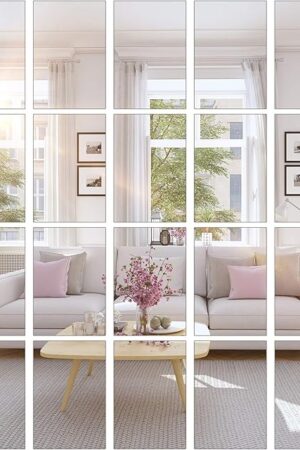 BBTO 20 Pcs Mirror Sheets, 4''x 6'' Self Adhesive Non Glass Cut to Size Mirror Stickers Tiles, Safe Unbreakable Plastic Small Frameless for Classroom, Childroom & DIY Craft