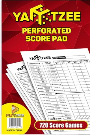 The Perforated Yahtzee Score Pads: 120 Easy Tear Off Score Sheets, Large Print, Compatible with Yardzee and Yahtzee Games (6x9-120 Pages)