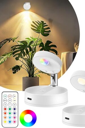 2 Pack LED Spotlight RGB Spot Light Puck Lights