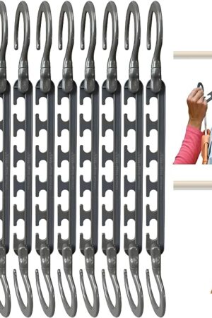 Wonder Hanger Max 10-Pack Space Saving Hangers, Reinforced Hooks Swivels 360°, Cascading Hanger, College Dorms & Storage Closet Organizer, Fully Assembled – Grey