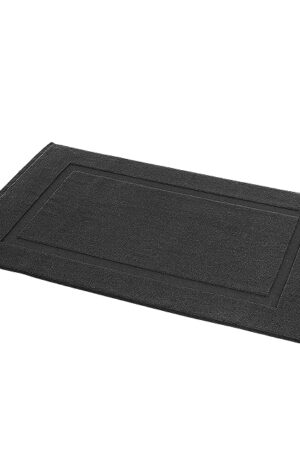 Amazon Basics Banded Bathroom Bath Rug Mat, 31 inches L x 20 inches W, Black