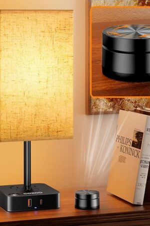 Bedroom Table Lamp Bedside Table Desk Lamps Nightstand Lamp with Flaxen Shade
