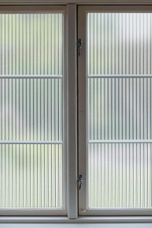 VELIMAX 1/2-Inch Reeded Glass Window Film, Frosted Reeds Window Film, Window Privacy Film, 3D Window Decals Non Adhesive for Bathroom Living Room Office, 17.7x78.7 inches