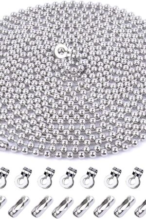 4.5mm Diameter Beaded roller chain pull chain extension with connector 16 Feet with 20 Matching Connectors