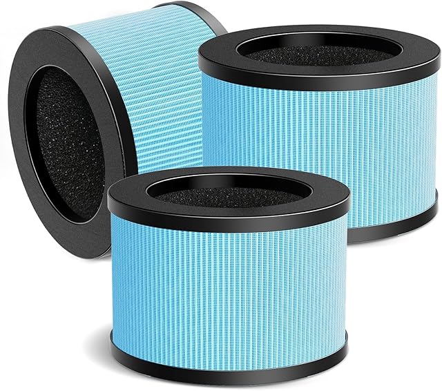 3 Pack MK01 TZ-K1 Air Filter Replacement Compatible with Aroeve MK01 MK06 Air Puri-fier, with ToLife TZ-K1, with Fre Aire KN6391, HAP601, MJ001H, DH-JH01 Air Puri-fier, 4-in-1 Premium Filter