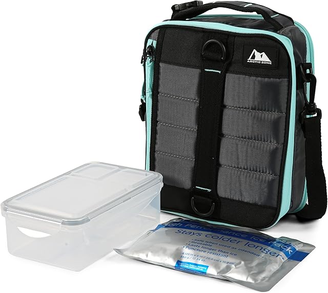 Arctic Zone Ultimate Expandable Insulated Lunch Box, Dual Compartment Insulated - Gray