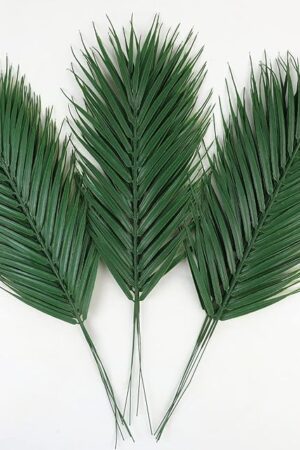 CCINEE 16 PCS Artificial Palm Leaves, Faux Large Palm Fronds Fake Tropical Plant Simulation Safari Leaves with Stems for Home Hawaiian Luau Party Jungle Beach Theme Party Decoration