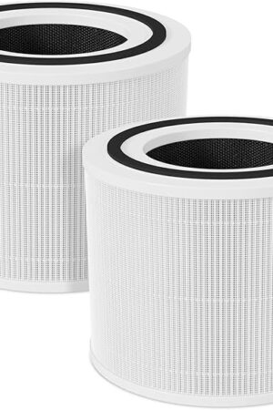 2-Pack Core 300 Replacement Filter Compatible with LEVOIT Core 300 and Core 300S Air Purifier, H13 True HEPA & Activated Carbon, Replace Core300-RF, White