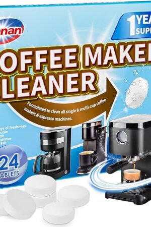 Coffee Maker Cleaner and Descaling Tablet - 24 Pack, Removes Limescale, Deep Cleans, Enhances Coffee Taste, Extends Machine Lifespan, Compatible with All Brands and Types of Coffee Makers