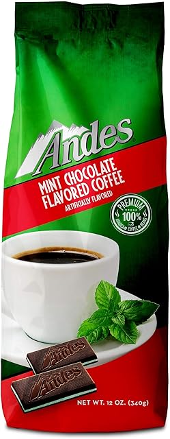 Andes Coffee Flavored Ground Coffee Bag Premium Arabica, Chocolate Mint, 12 Ounce