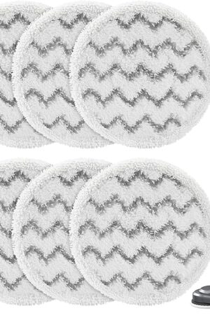 6 Pack 3897A / 3712 Rotating Steam Mop Pads Replacement for Bissell SpinWave SmartSteam Scrubbing Steam Mop Cleaner ?Models 3897A/3712 ONLY】, Washable Reuseable Refill Pads