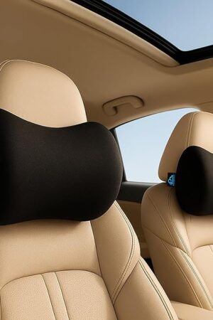 2 Pack Car Neck Pillow, 100% Memory Foam Car Headrest Pillow for Neck Support, Breathable Removable Cover & Adjustable Strap, Ergonomic Design for Driving Comfort, Neck Pain Relief, Travel