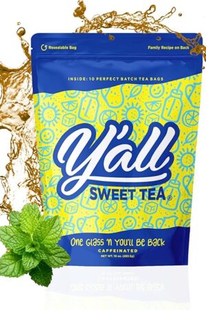 Y'all Sweet Tea Iced Tea Bags - 10 Gallons Per Pack, One Gallon Size | As Seen on Shark Tank | Quick Brew | Caffeinated | Authentic Southern Ice Tea
