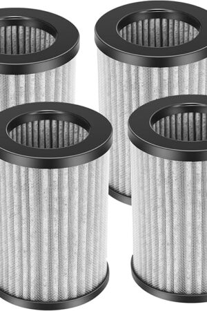 4 Pack Replacement Filters Compatible with Pure Enrichment PureZone Mini Portable Air Purifier PEPERSAP, 2-in-1 True HEPA Replacement