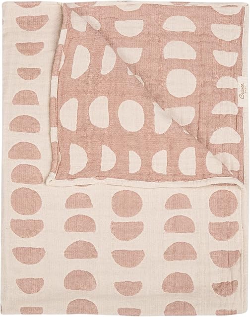 Crane Baby Moon Phase Cotton Baby Blanket 30? x 40?, Soft Cotton Muslin Nursery and Stroller Blanket for Boys and Girls, Neutral Baby Gift