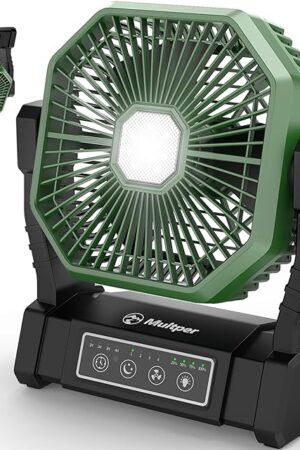 20000mAh Camping Fan Rechargeable with LED Lantern, Battery Operated Fan Outdoor Camping Fans for Tents with Remote & Hook, 4 Speed 4 Timing Protable Fan for Fishing, Camping, Travel, Jobsite