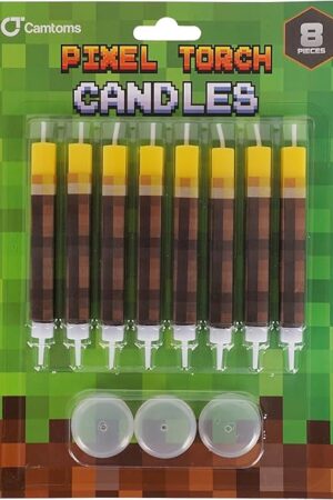 Birthday Candles, Birthday Decorations, Birtday Cake Decorations for Boys, Pixel Miner Themed Party Supplies
