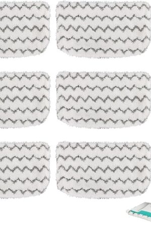 6 Pack Microfiber Steam Mop Pads Replacement for Shark Steam Mop S1000, S1000A, S1000C, S1000WM, and S1001C, Dirt Grip Cleaning Pads