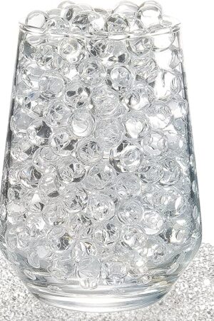 ZTML MS 16000 Pieces Clear Water Gel Jelly Beads, Vase Filler Beads, Non Toxic Water Beads for Soilless Planting, Wedding Centerpiece, Floral Arrangement, Vase Filler (Clear)