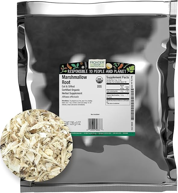 Frontier Co-op Organic Marshmallow Root Herb, 1lb Bulk Bag - Organic Marshmallow Root Tea and More