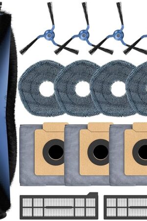 X10 Pro Omni Accessories for Eufy X10 Pro Omni Robot Vacuum Accessories Kit, 1 Main Brush+ 2 Hepa Filters+ 4 Mop Pads+ 3 Vacuum Bags+ 4 Side Brushs for Eufy X10 Pro Omni Accessories