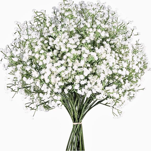 Babys Breath Artificial Flowers,6 Pcs Gypsophila Real Touch Flowers for Wedding Party Home Garden Decoration