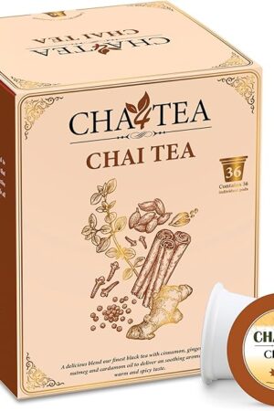 Cha4TEA 36-Count Chai Black Tea Pods for Keurig K-Cup Brewers