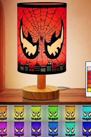 Bedside Table Lamp - 16 Color LED Dimmable Kids Night Light with Remote Control, Desk Lamp for Kids Room Desk Reading Bedroom Night Stand Decor Children's Unique Birthday Christmas Gifts