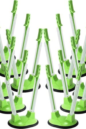 12 Pack Baggy Rack Stand Adjustable Freezer Bag Holder Stand Ziplock Bag Holder for Filling With No Food Spills or Kitchen Mess (Green)