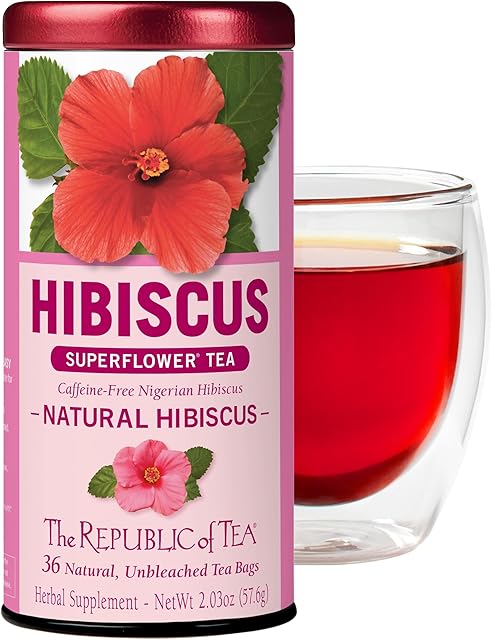 The Republic of Tea - Natural Hibiscus SuperFlower Tea (36 Tea Bags)