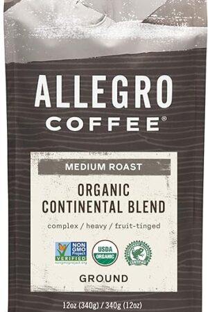 Allegro Coffee Organic Continental Blend Ground Coffee, 12 oz