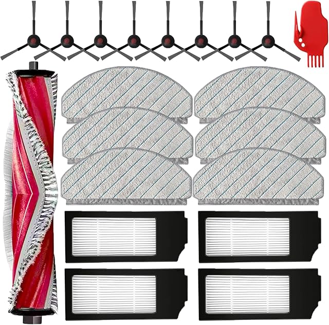 Replacement for ECOVACS DEEBOT N20 Plus, N20 Pro Plus, for Yeedi C12, C12 Pro Plus Robot Vacuum, C12 Accessories,1 Main Brush, 4 Filters, 6 Mop Pads, 8 Side Brushes, N20 Plus Replacement 20 Pcs