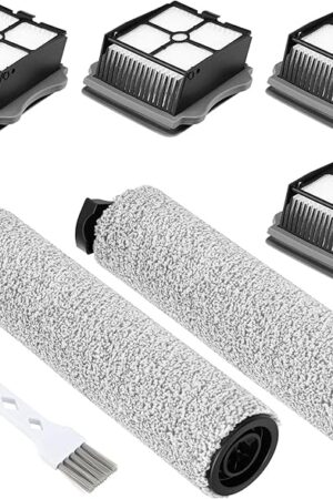 2+4 Pack iFloor 3/ S3 Brush Roller and HEPA Filter Set Compatible with Tineco iFloor 3/ Floor One S3 Cordless Vacuum Cleaner, 2 Pack Brush Rollers + 4 Pack Vacuum HEPA Filters