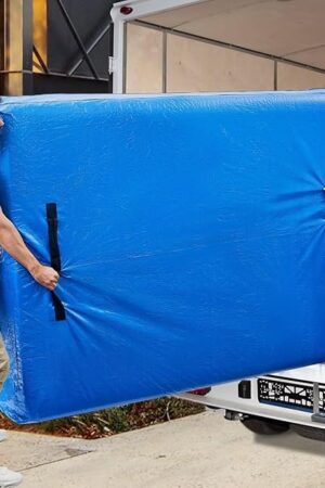 BETU Mattress Bags for Moving, Mattress Protector Waterproof Mattress Cover Queen Size Storage Bags with 8 Heavy-Duty Handles and Zipper for Bed Extra Thick Large Reusable (82"x62"x15" Blue)