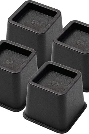 Bed Risers 3 Inch, Heavy Duty Square Furniture Frame Lift for Couch, Chair, Desk, Sofa and Bunk Bedpost, Set of 4