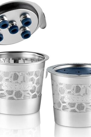 2 Stainless Steel Reusable K Cups for Keurig K Supreme, K Supreme Plus, K Slim, K-Duo Hot & Iced with Multistream Technology - 2 Refillable Kcups Coffee Filters for Keurig Coffee Makers