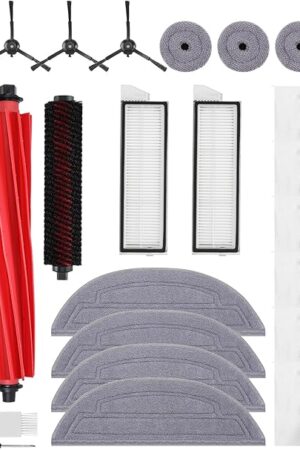 VIEWALL S8 Max V Accessories Kit Compatible with Roborock S8 Max/MaxV Ultra Robot Vacuum, 1 Set Main Brush, 1 Rolling Brush, 2 HEPA Filter, 4 Side Brush, 4 Mop Cloth + Edge Mop Cloth, 6 Dust Bag