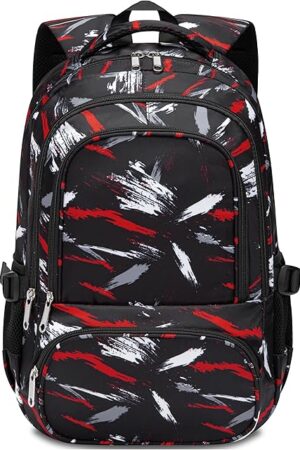 BLUEFAIRY Kids Backpacks for Boys Girls 17 Inch Bookbags Coal Black