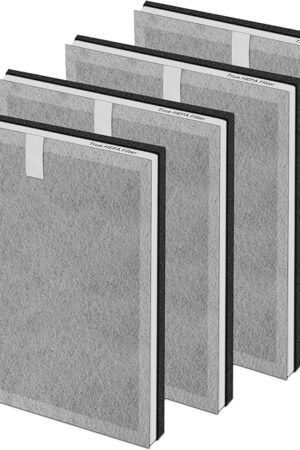 4 Pack 3-in-1 True HEPA Filters Compatible with Pure Enrichment PureZone Air Purifier, 3-Stage H13 True HEPA Replacement Filter, Part # PEAIRFIL