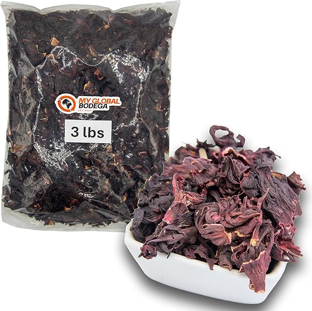 3 lbs Hibiscus Flowers - Flor de Jamaica Bag, Dried Hibiscus Flowers - Ideal for Juices, infusions and hibiscus flower teas - My Global Bodega Dried Hibiscus Bulk