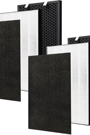 2 Sets Air220 Air320 Filter Replacement Compatible with Bissell Air320 Air220 2768A 2609A Air Purifier, Include 2 Post + Pre & Activated Carbon Filter, Compare Part # 2677,2678,2804