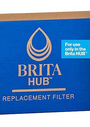 Brita Hub Replacement Water Filter, BPA-Free, Replaces 900 Plastic Water Bottles, Lasts Six Months or 120 Gallons, Includes 1 Filter, Kitchen Essential, White