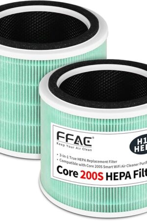 Core 200S Replacement Filter Compatible with LEVOIT Core 200S Air Purifier, 3-in-1 Filtration System of H13 True HEPA and Activated Carbon Pre-Filter