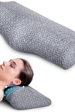 Cervical Neck Pillows for Pain Relief Sleeping, High-Density Memory Foam Pillow Neck for Bolster Support and Shoulder Relaxer, Decompression Devices Orthopedic Roll Pillow for Bed Office