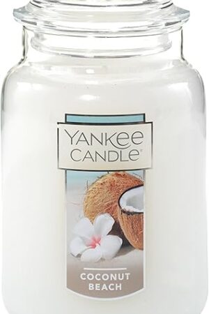 Yankee Candle Coconut Beach Scented Classic 22oz Large Jar Single Wick Candle Over 110 Hours of Burn Time Ideal for Gift-Giving Special Occasions