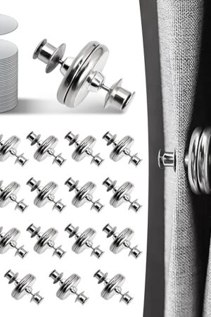Curtain Magnets, Kaluofan 20Pairs Curtain Magnets Closure with 20Pairs Self-Adhesive Patch, Magnetic Curtain Clips Prevent Light Leaking, Keep Curtain Closed for Home Bedroom Bathroom Office Draperies